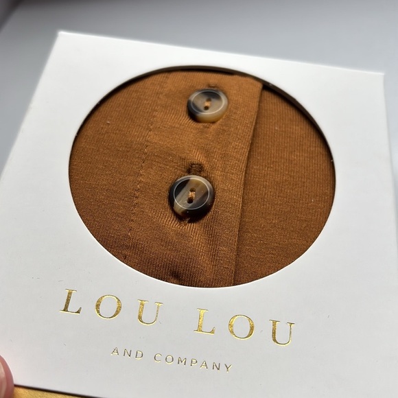 Lou Lou & Company Solid Cannon Rust Romper Size 3-6M‎ New Box Rust Brick Orange - Picture 3 of 5